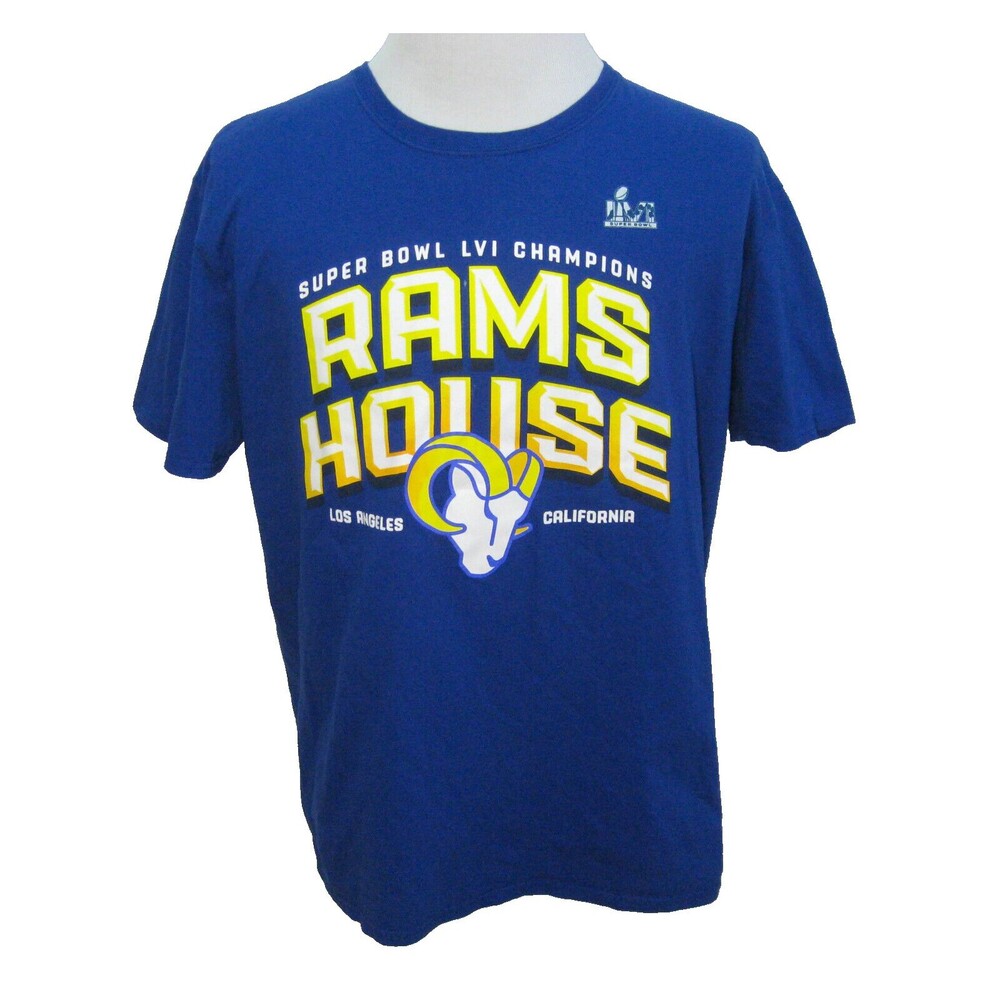 L.A. RAMS Men's (Size XL) Blue Short Sleeve Superbowl Champions T-Shirt Fanatics